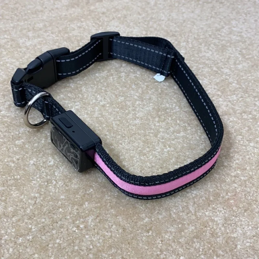 Dog Collar Solar & USB Powered Light Up - L